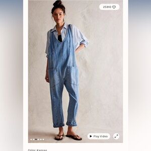 Freepeople - High Roller Jumpsuit - Kansas (Light Blue Denim) - NWT - L